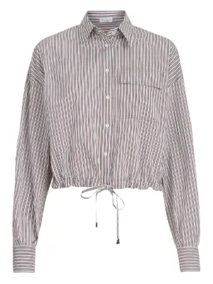 Brunello Cucinelli ストライプ ポロトップ | グリーン | FARFETCH JP