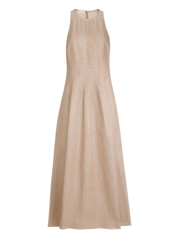 Brunello Cucinelli sparkling-twill Maxi Dress | Neutrals | FARFETCH