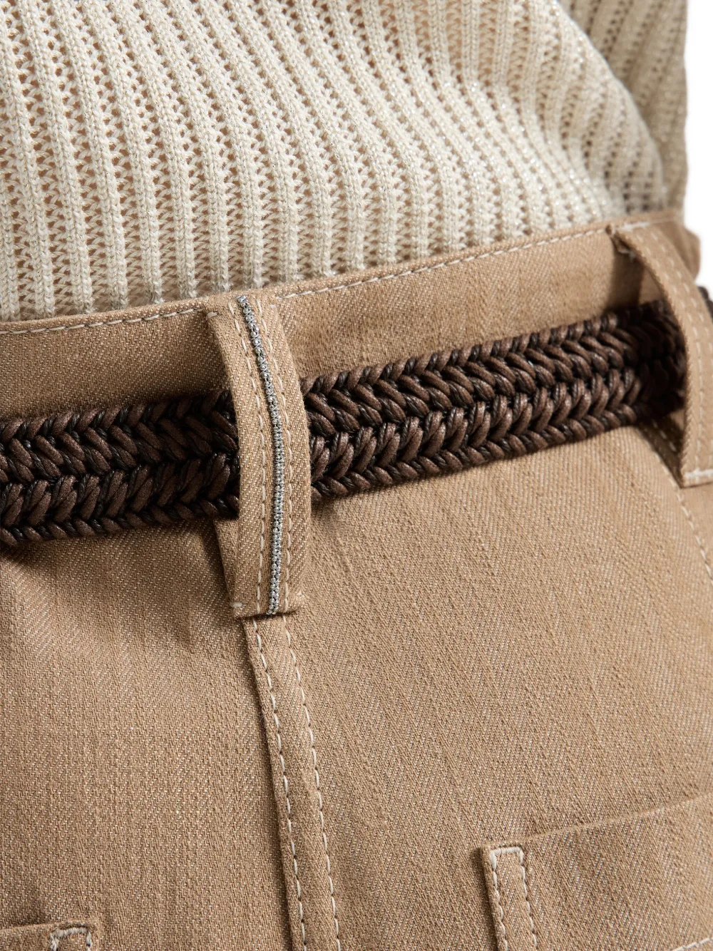 Brunello Cucinelli Broek met Monili-detail Bruin