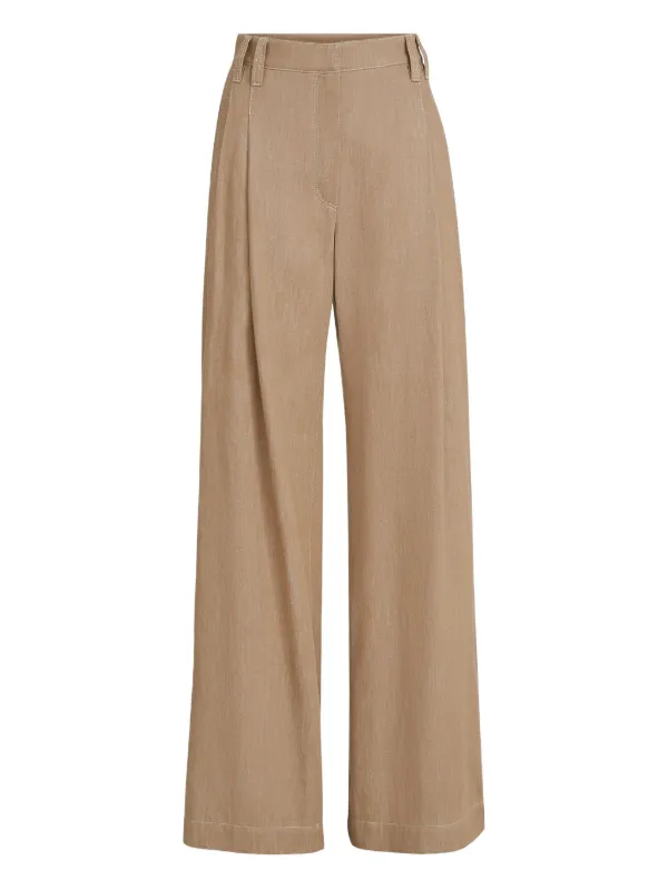 BRUNELLO CUCINELLI☆モニーレ付きパンツ☆ Brunello Cucinelli モニーレ パンツ | ブラウン | FARFETCH JP