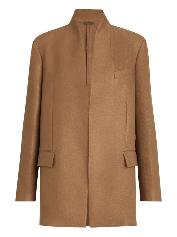 Brunello Cucinelli モニーレディテール リネンジャケット | ブラウン