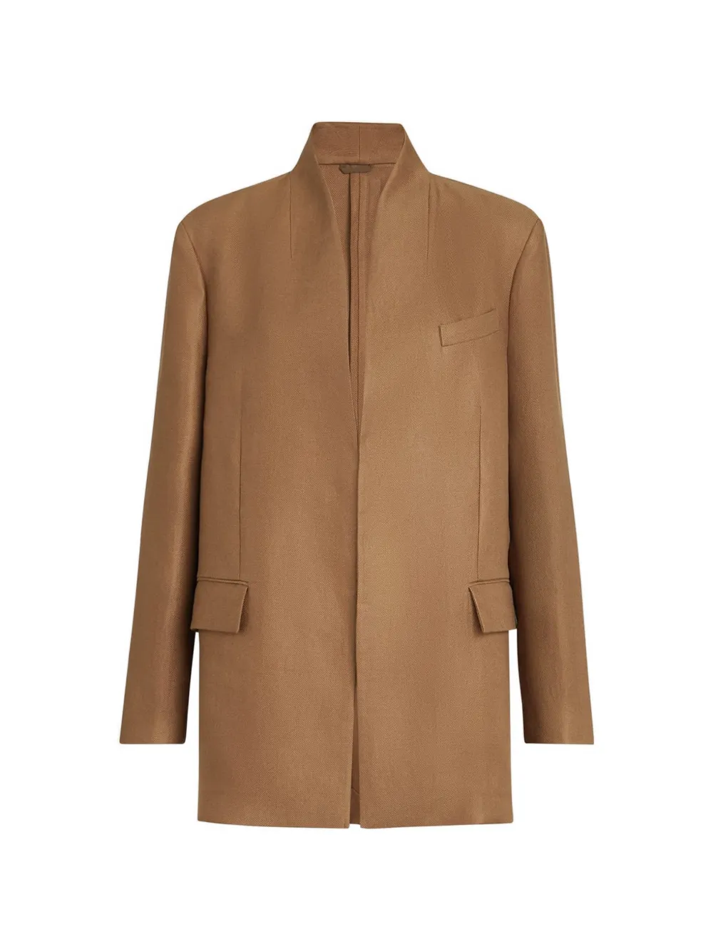 Brunello Cucinelli Linnen jack met monili detail Bruin
