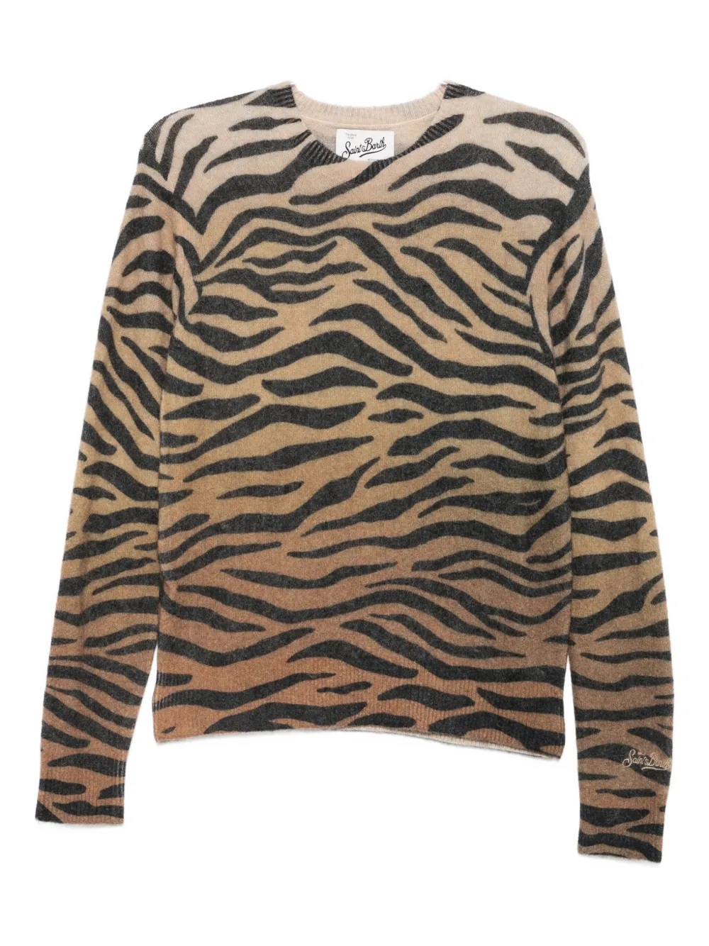 Mc2 Saint Barth New Queen Animal-print Sweater In Neutral
