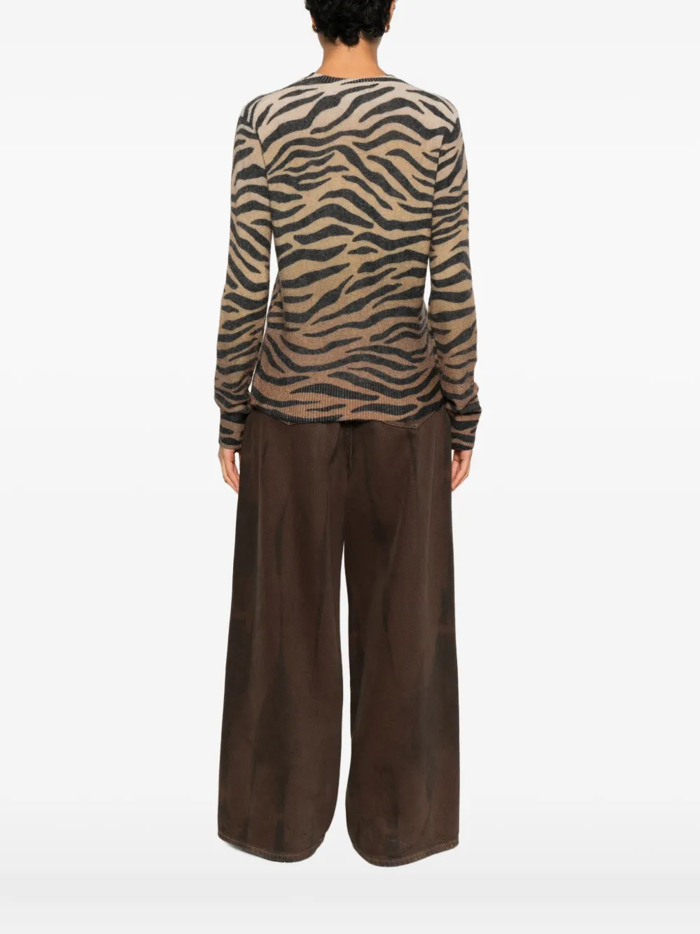 Mc2 Saint Barth New Queen Animal-print Sweater In Neutral
