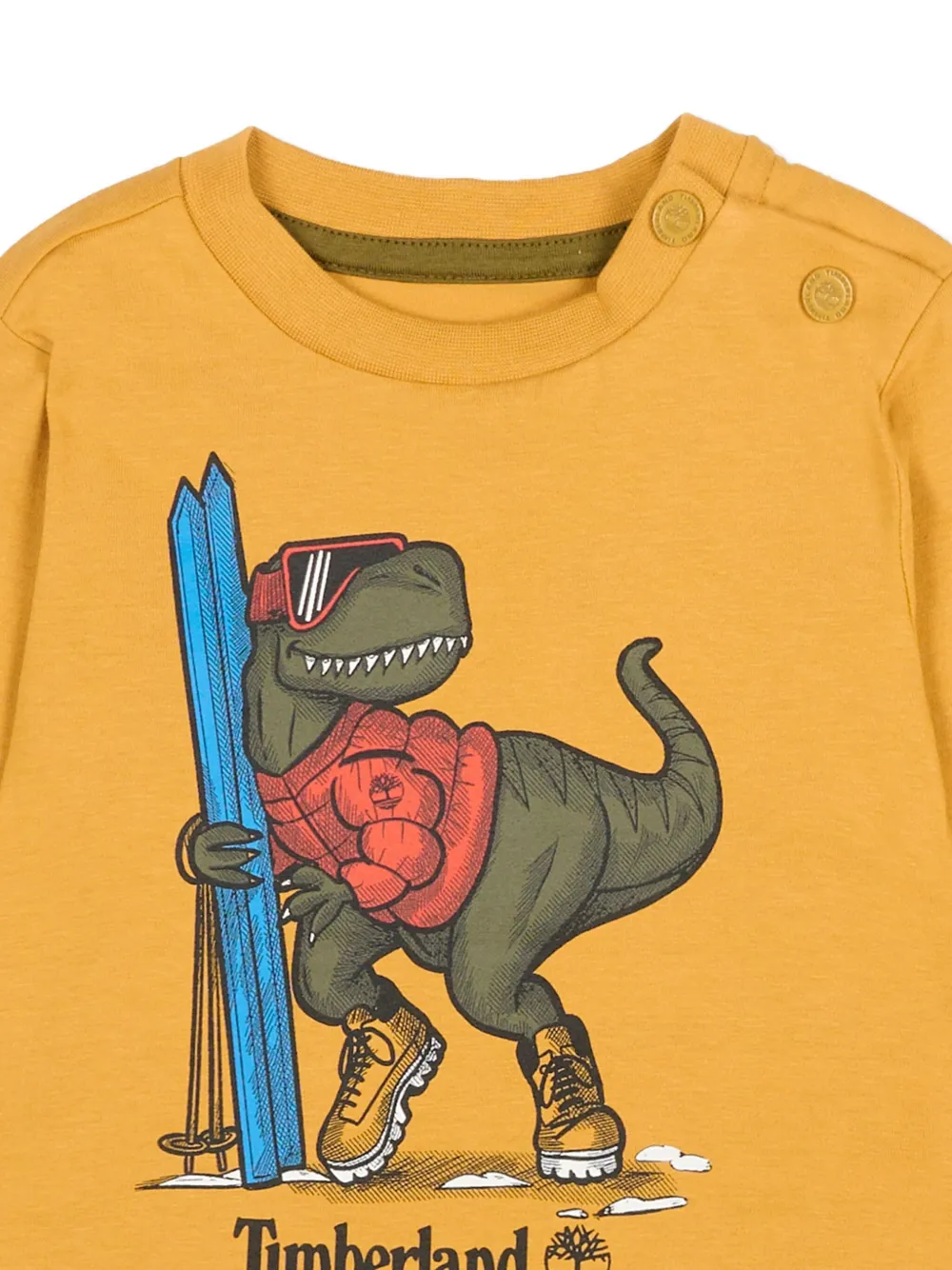 Timberland Kids T-shirt met grafische print en lange mouwen Geel