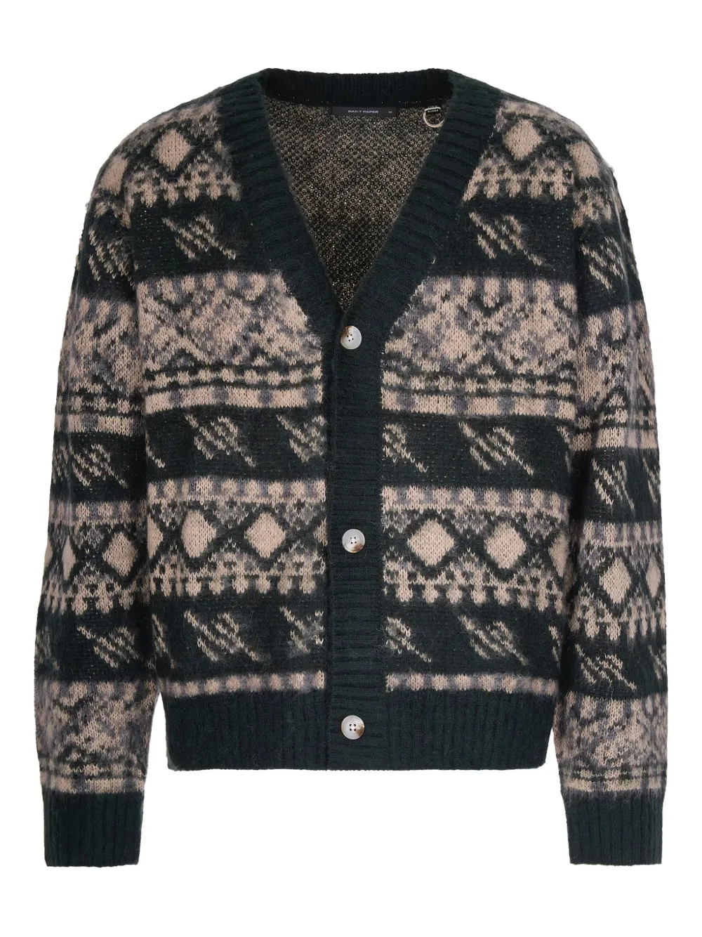 Daily Paper patterned button cardigan | Green | Image 1
