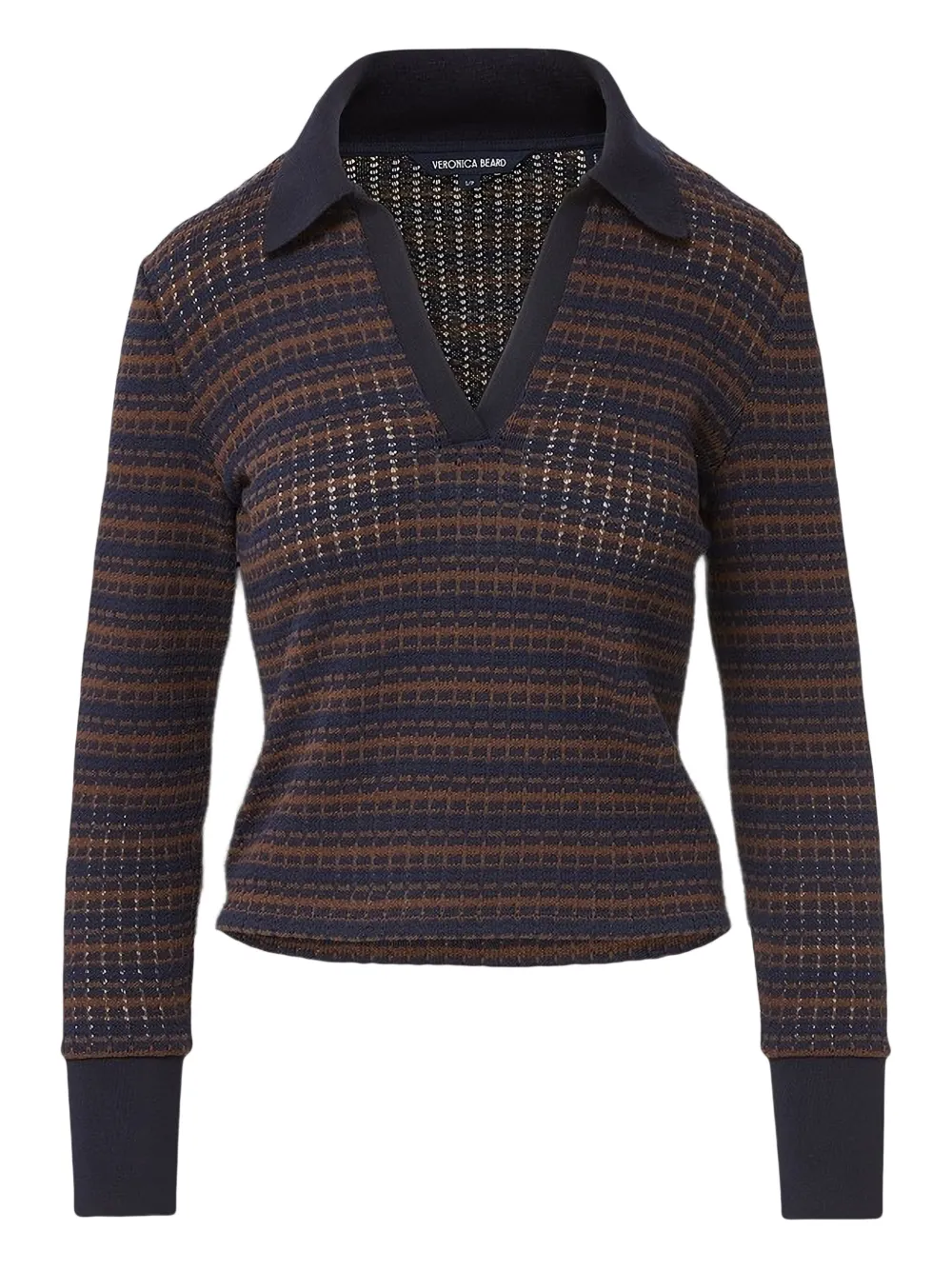 Veronica Beard Kamal striped long-sleeve top - Blu