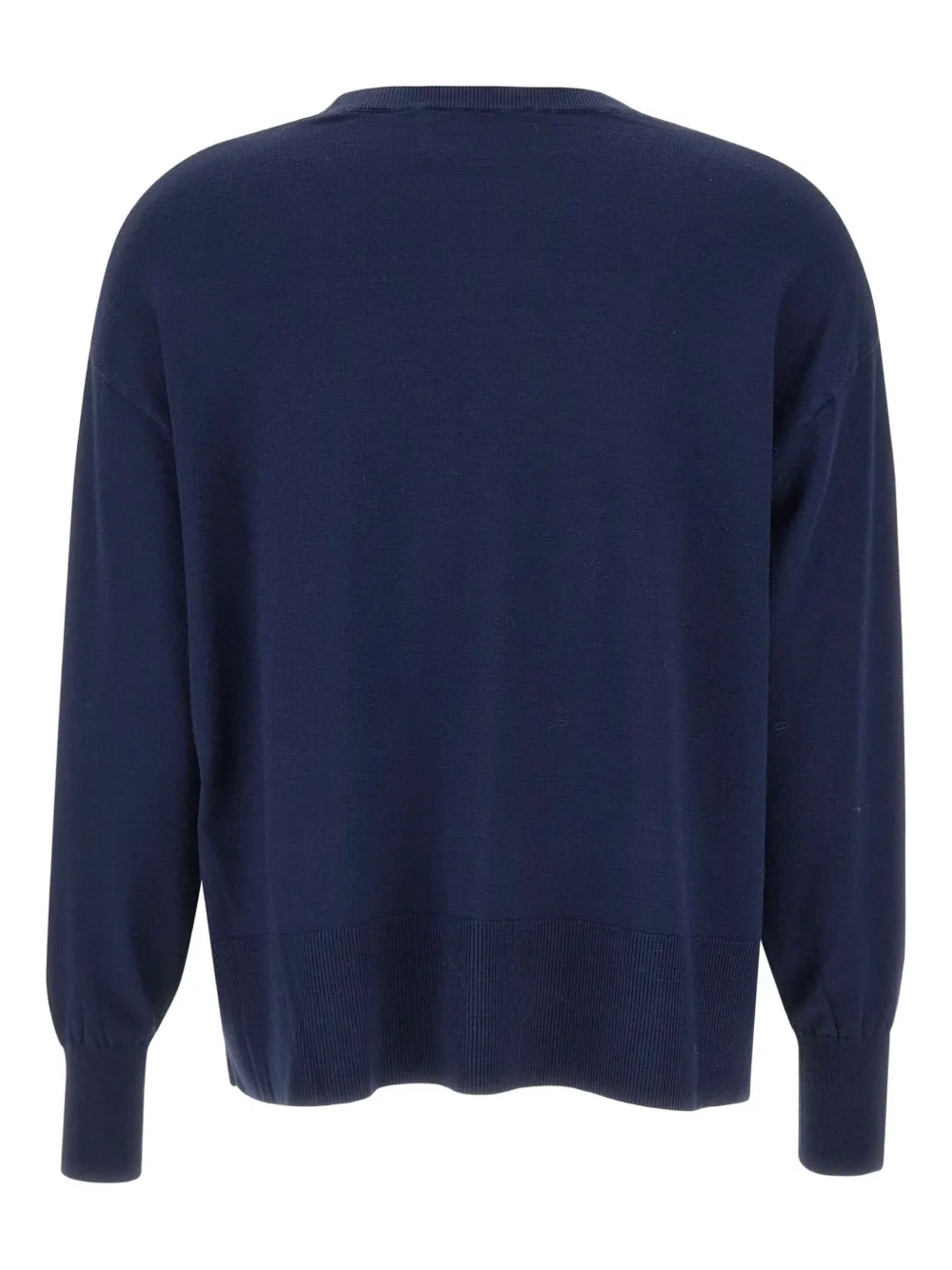 Kaos Ribbed Slits Sweater In Blue