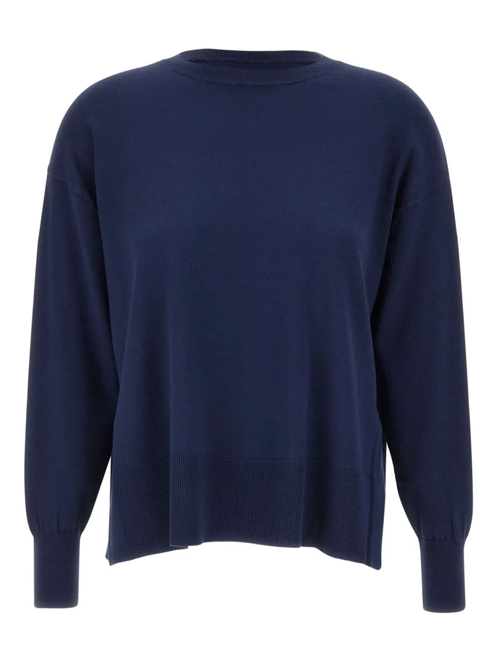 Kaos Ribbed Slits Sweater In Blue