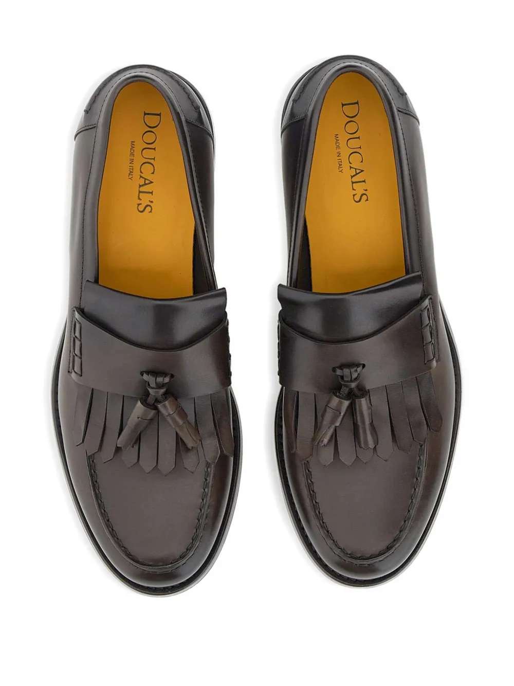 Doucal's Decò leren loafers met kwastjes Bruin