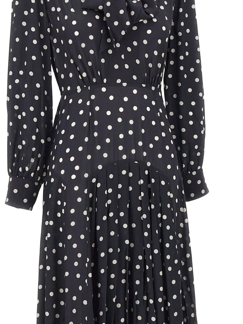 Rixo London Marigold Polka Dot Pattern Midi Dress In Blue