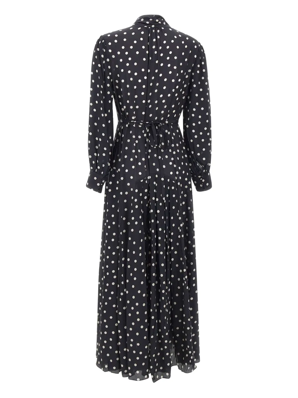 Rixo London Marigold Polka Dot Pattern Midi Dress In Blue