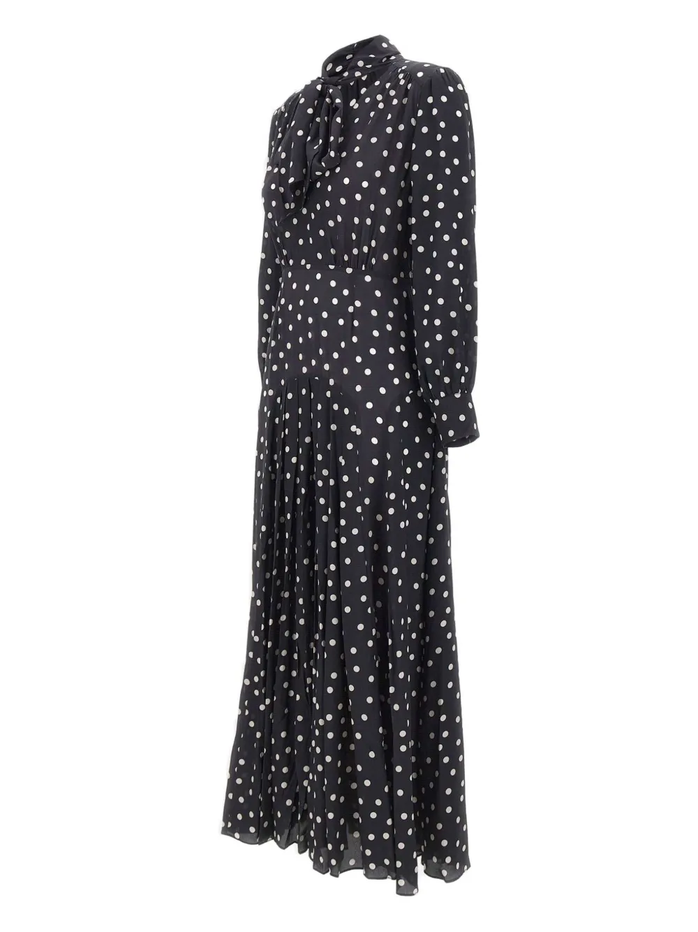 Rixo London Marigold Polka Dot Pattern Midi Dress In Blue