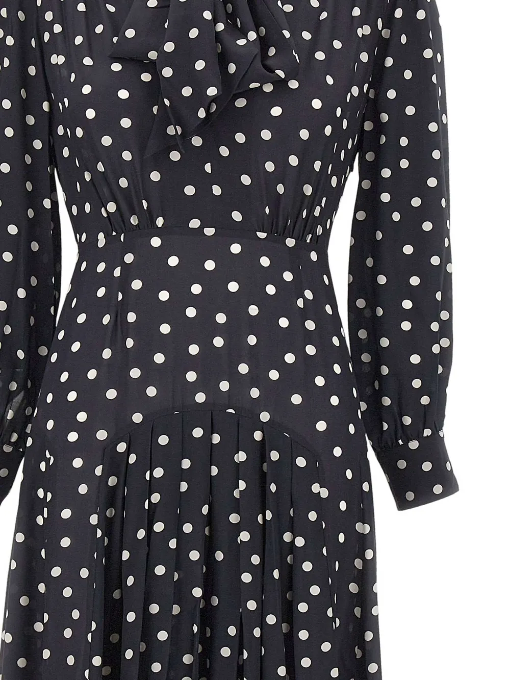 Rixo London Marigold Polka Dot Pattern Midi Dress In Blue