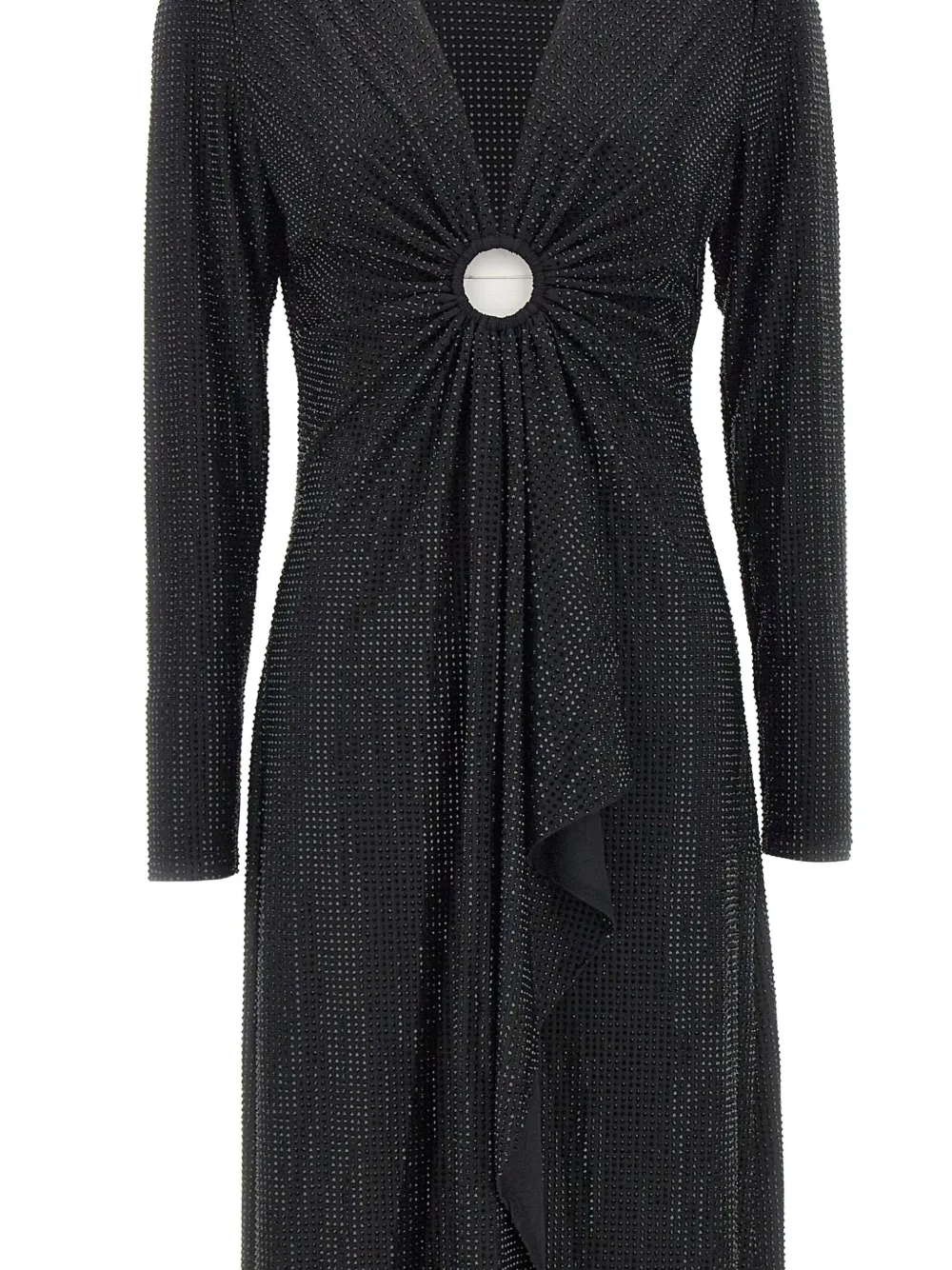Twenty Four Haitch Ipek Rhinestone-embellishment Midi Dress In Black