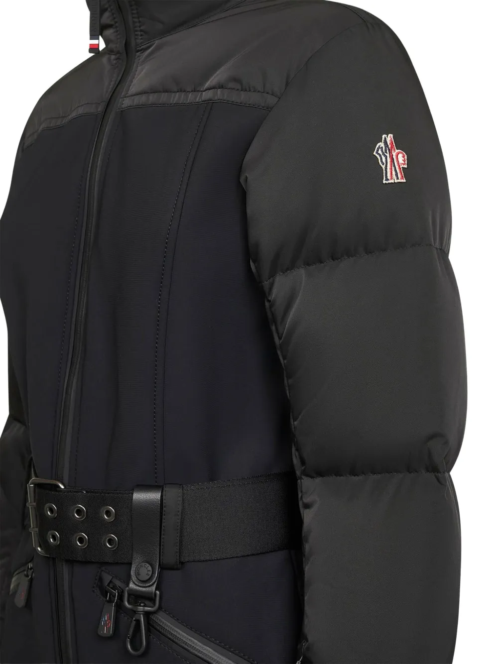 Moncler Tailored Suit With Belted Waist And Pockets In Gray