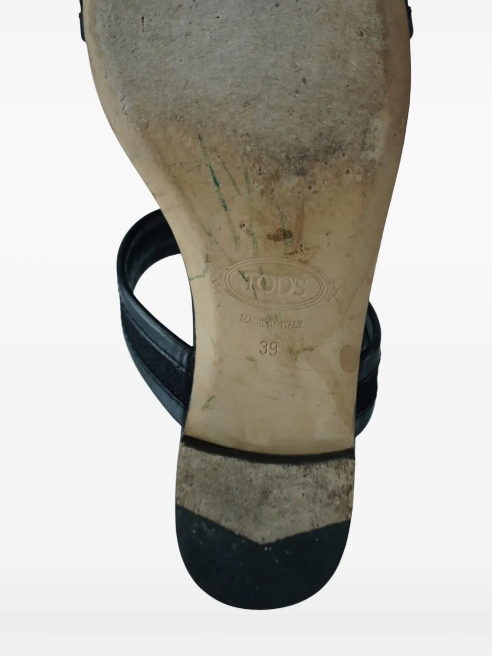 Pre-owned Tod's Cuoio Legg Sandals In Black