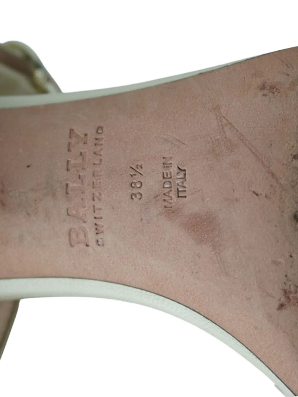 Pre-owned Bally 65mm Leather Heeled Sandals In Neutral