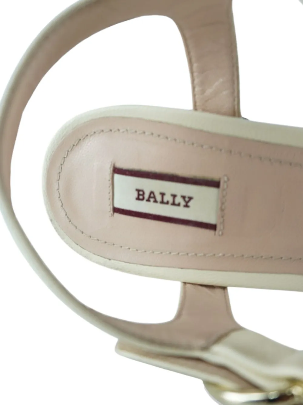 Pre-owned Bally 65mm Leather Heeled Sandals In Neutral