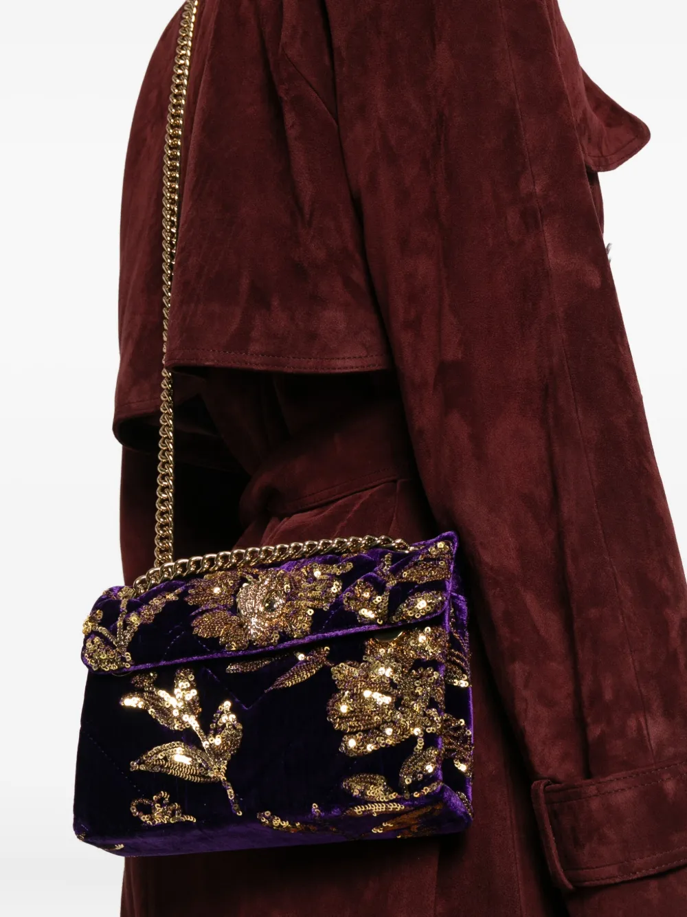 Kurt Geiger London Schoudertas verfraaid met pailletten - Paars