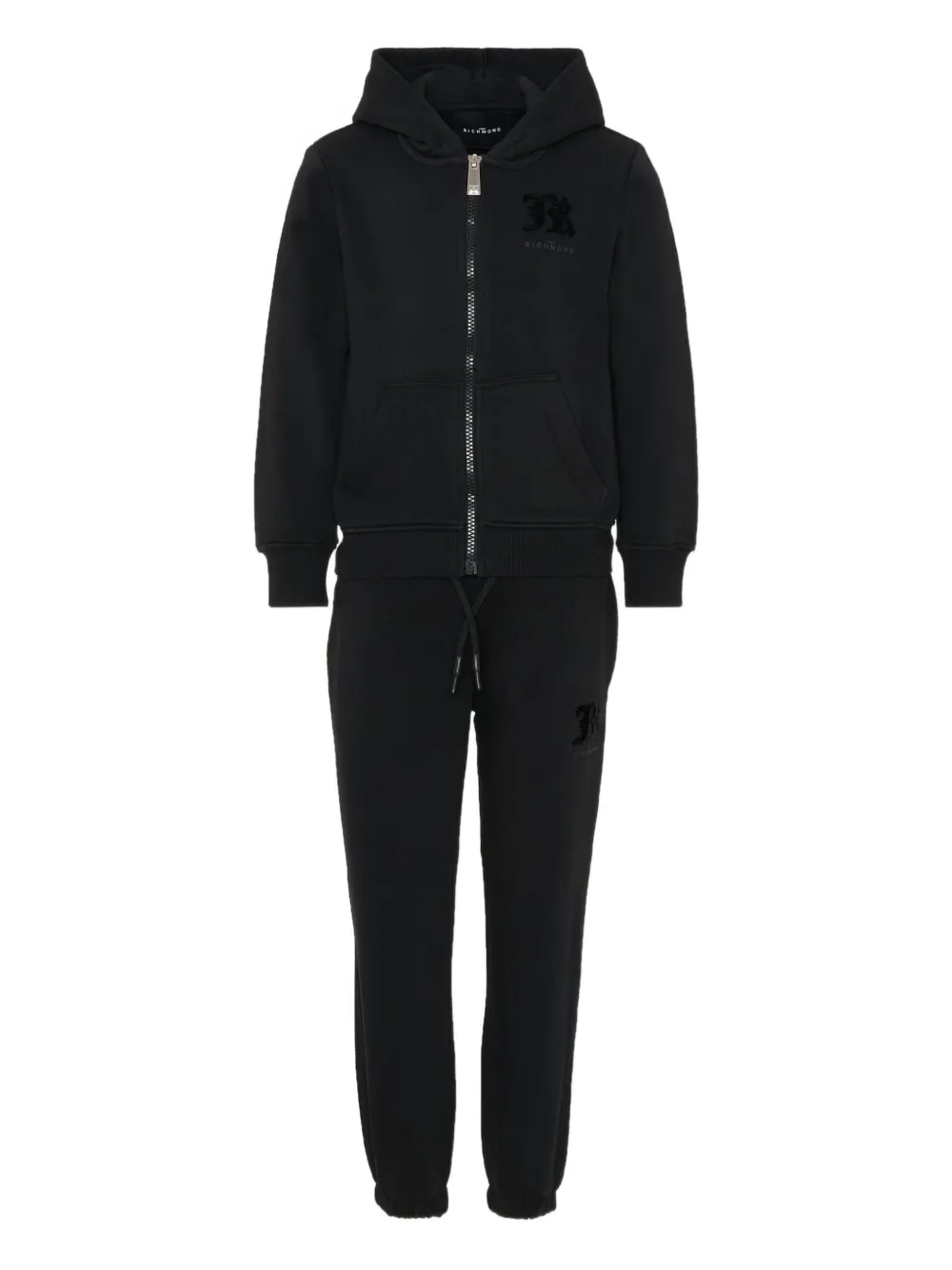 John Richmond Junior hooded logo-appliqué tracksuit set - Nero