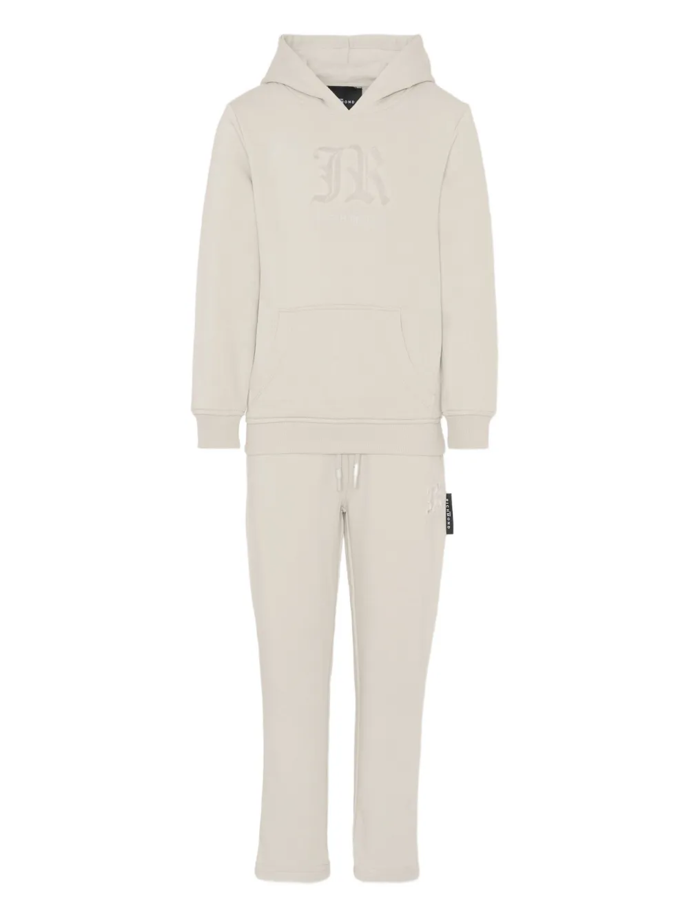 John Richmond Junior logo-appliqué hooded tracksuit set - Toni neutri