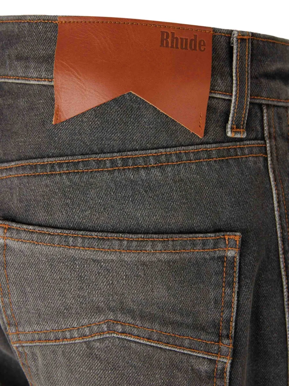 RHUDE Jeans met knoopsluiting en riemlus Zwart