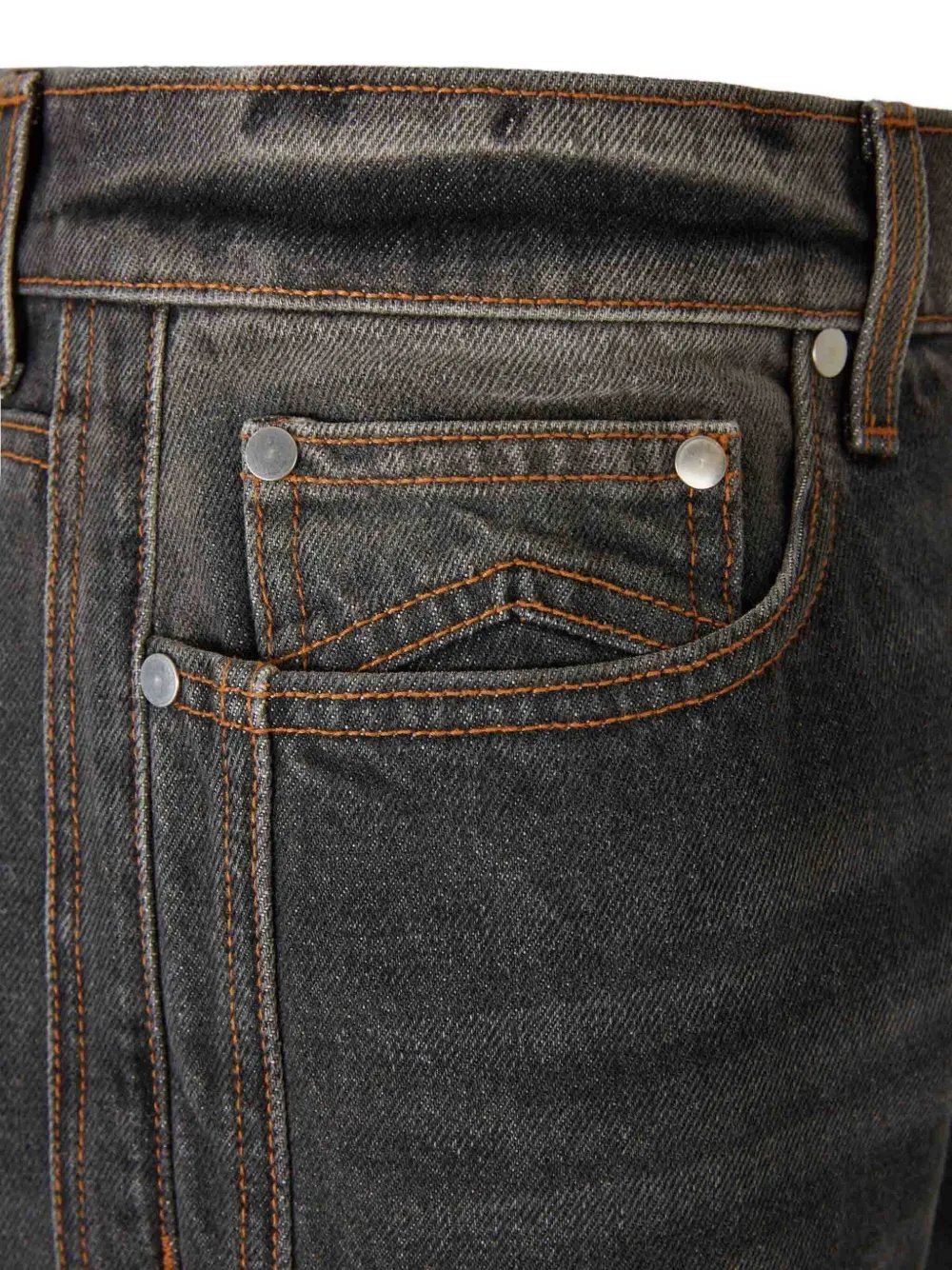 RHUDE Jeans met knoopsluiting en riemlus Zwart