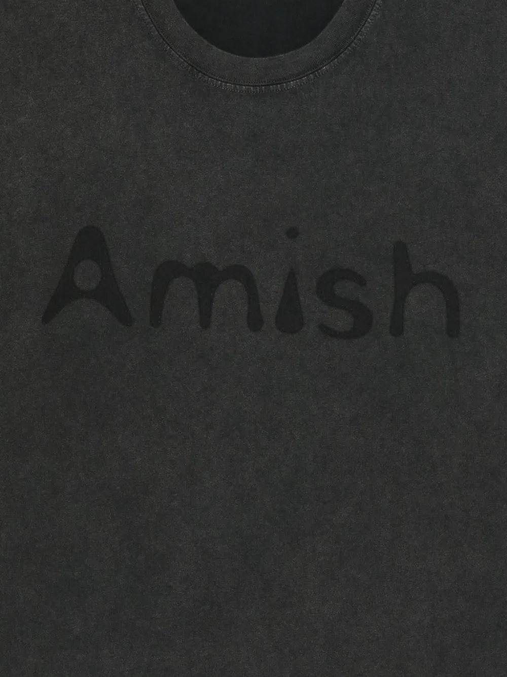 AMISH T-shirt met logo Zwart