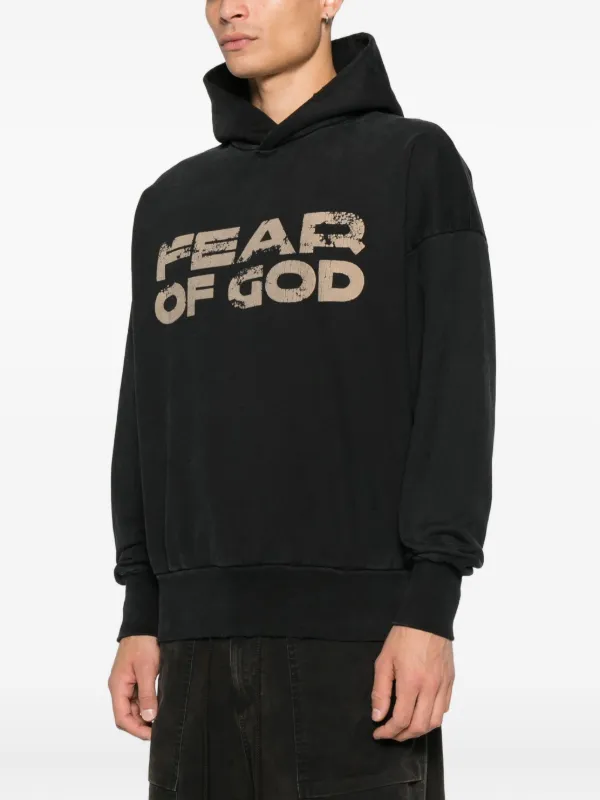 FEAR OF GOD　FGロゴ ブラックプルオーバーパーカー Fear Of God ロゴ パーカー | ブラック | FARFETCH JP