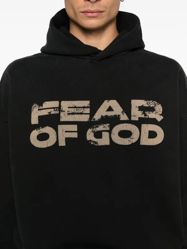 FEAR OF GOD　FGロゴ ブラックプルオーバーパーカー Fear Of God ロゴ パーカー | ブラック | FARFETCH JP