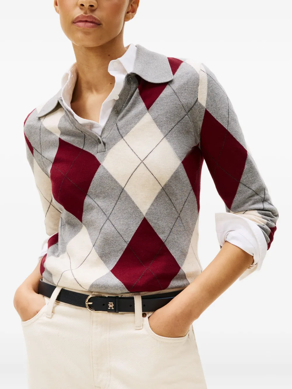 Tommy Hilfiger Trui met polokraag Grijs
