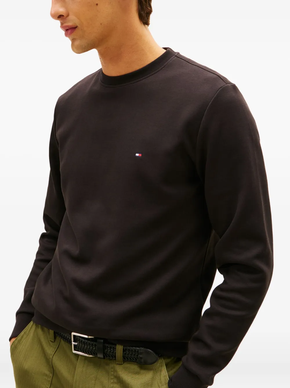 Tommy Hilfiger Logo-patch Sweater In Black
