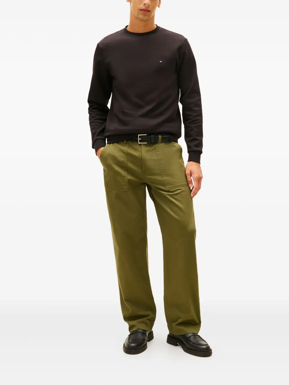 Tommy Hilfiger logo-patch sweater - Zwart