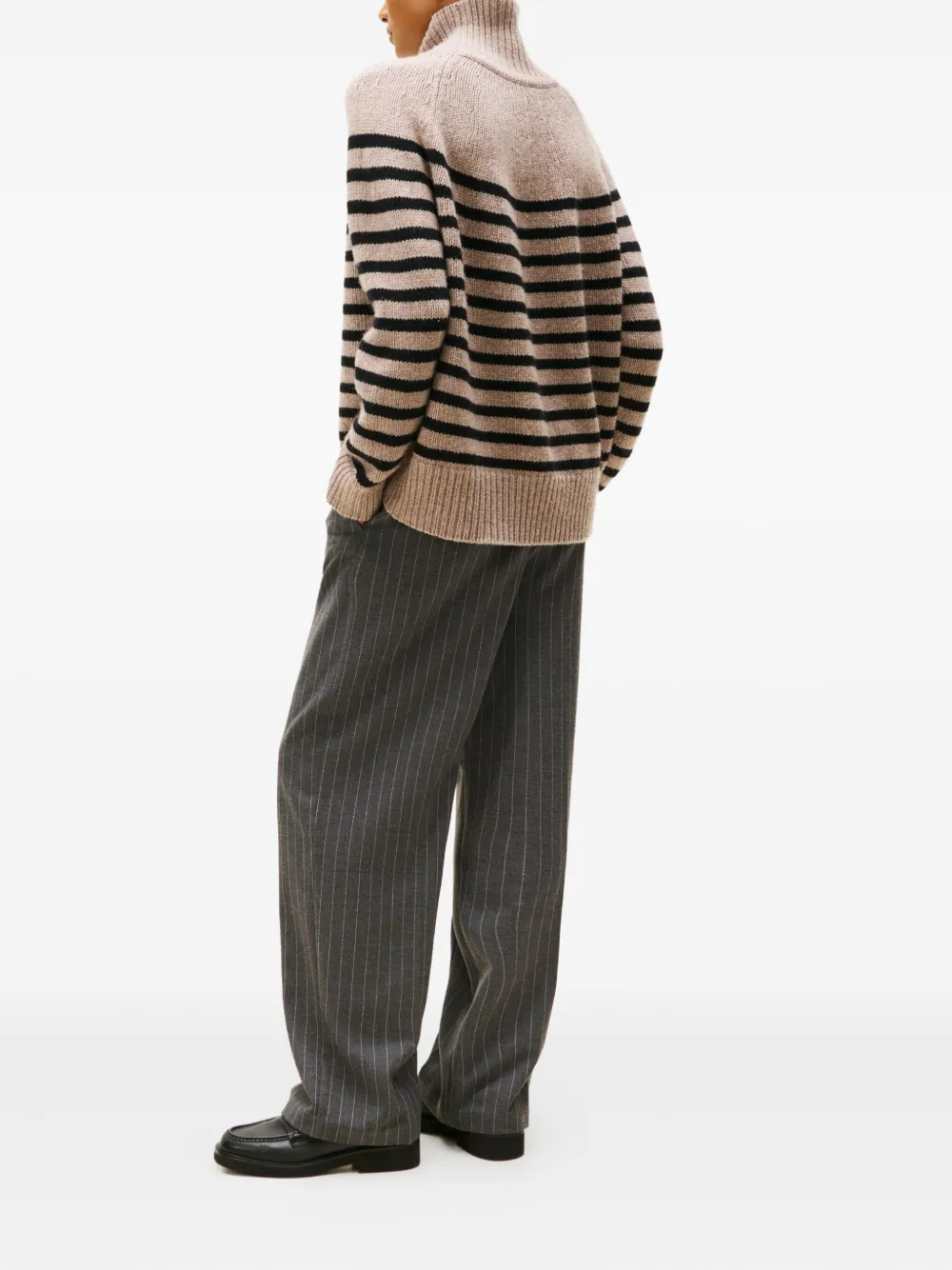 Tommy Hilfiger Gestreepte coltrui Beige