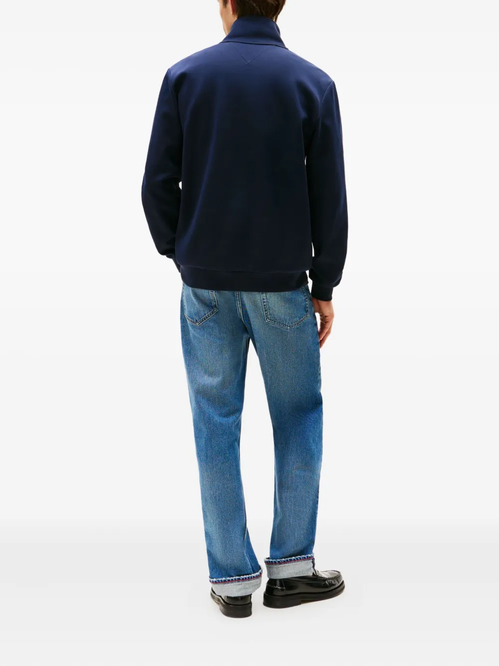 Tommy Hilfiger Performance Quarter-zip Mock-neck Sweater In Blue