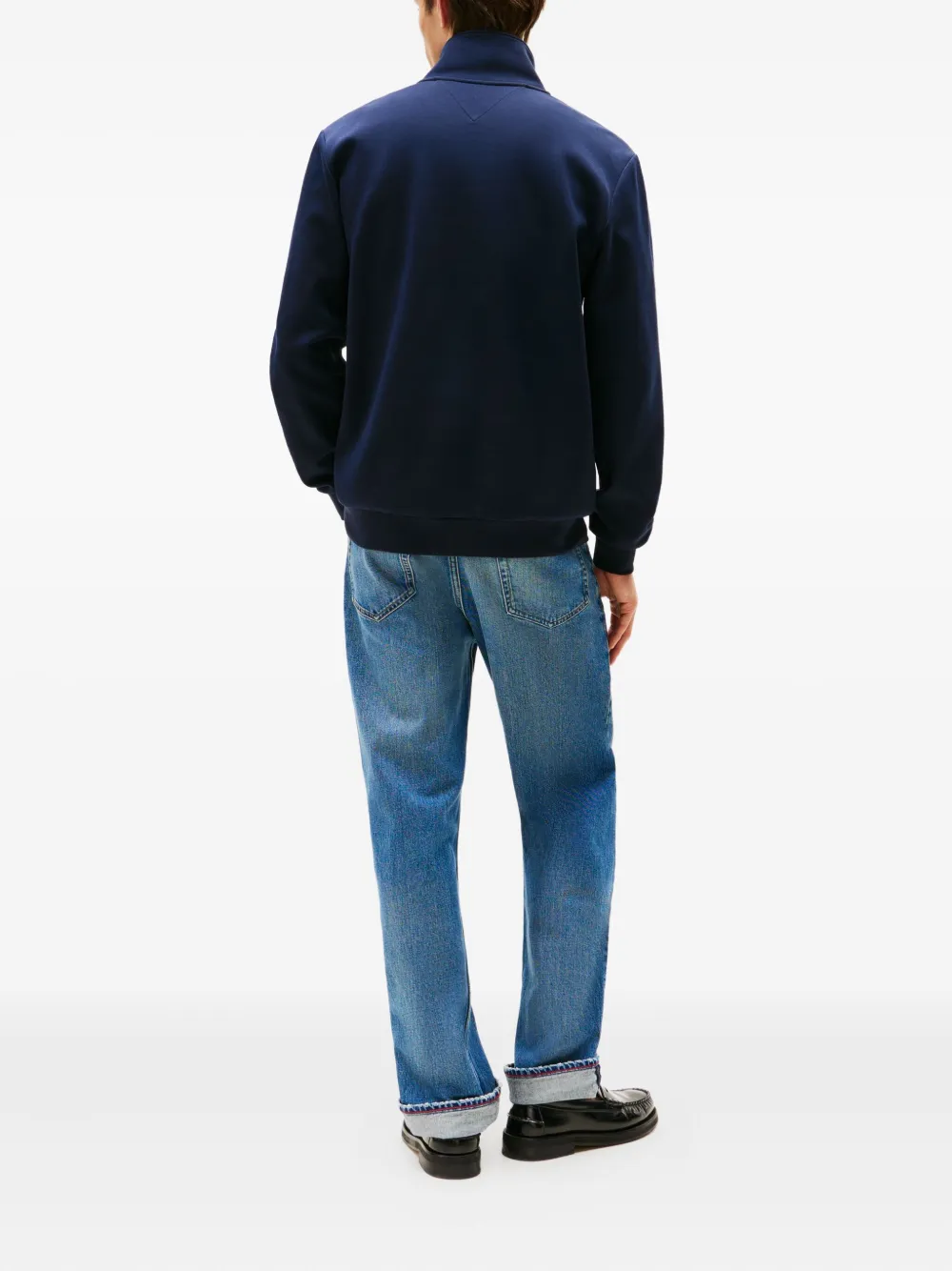 Tommy Hilfiger Performance Quarter-zip Mock-neck Sweater In Blue