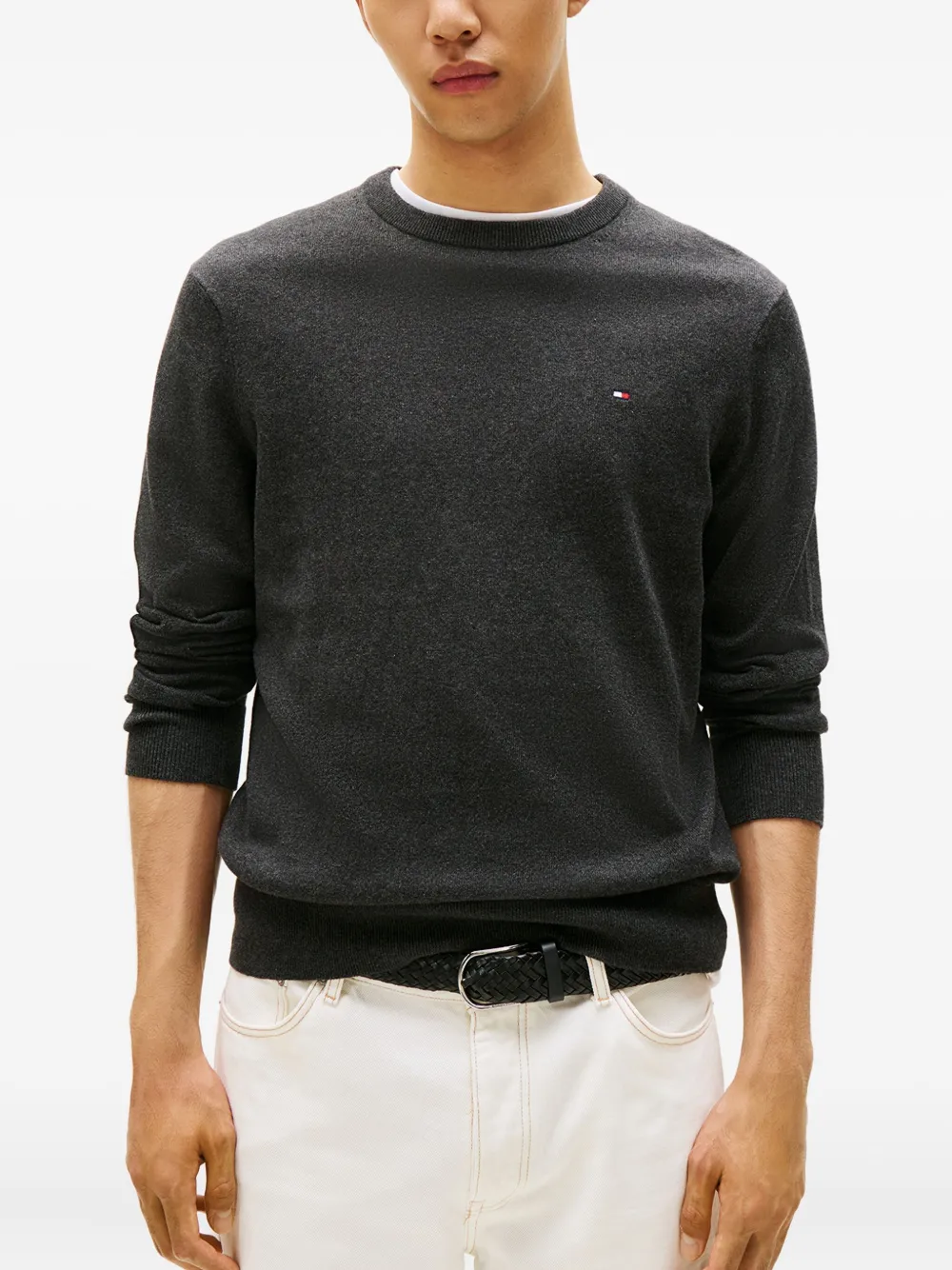 Tommy Hilfiger Logo-embroidered Top In Black