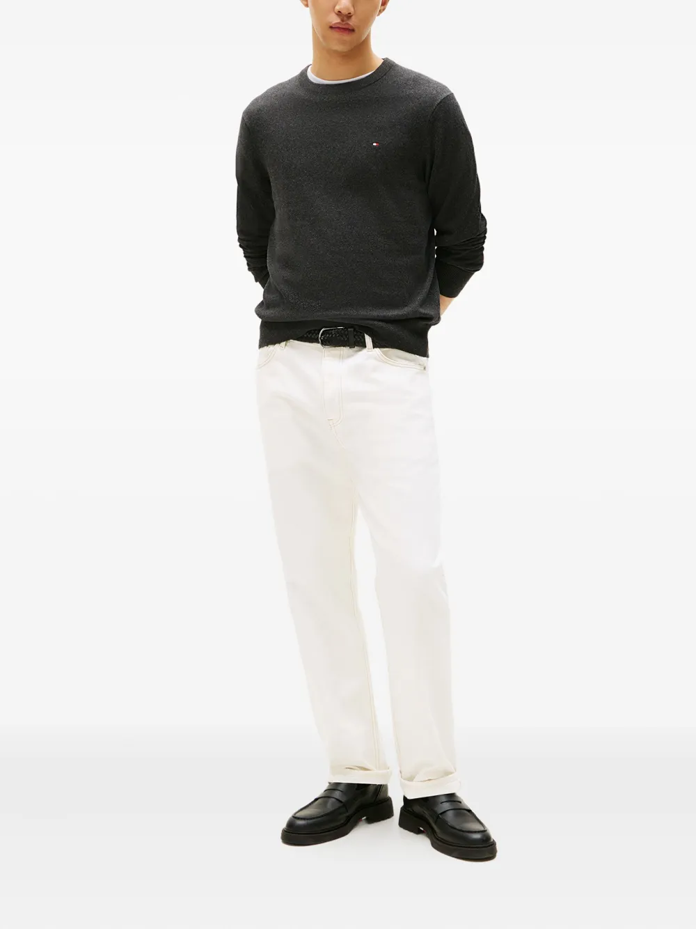 Tommy Hilfiger Logo-embroidered Top In Black