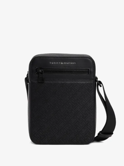 Tommy Hilfiger zipped perforated messenger bag