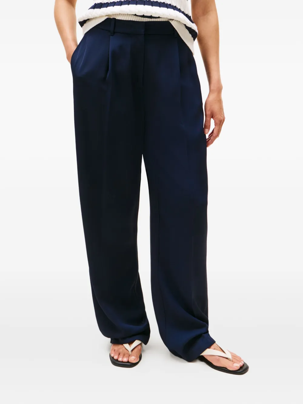 Tommy Hilfiger Pleated Trousers In Blue