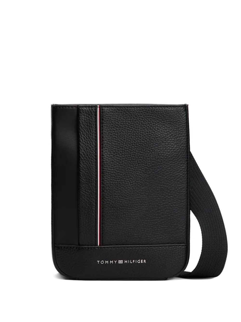 Tommy Hilfiger Stripe-detail Messenger Bag In Black