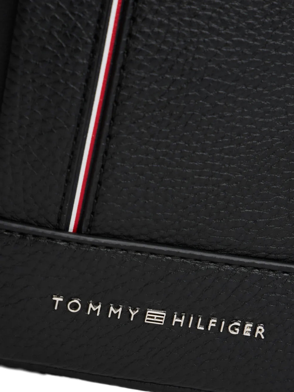 Tommy Hilfiger Stripe-detail Messenger Bag In Black