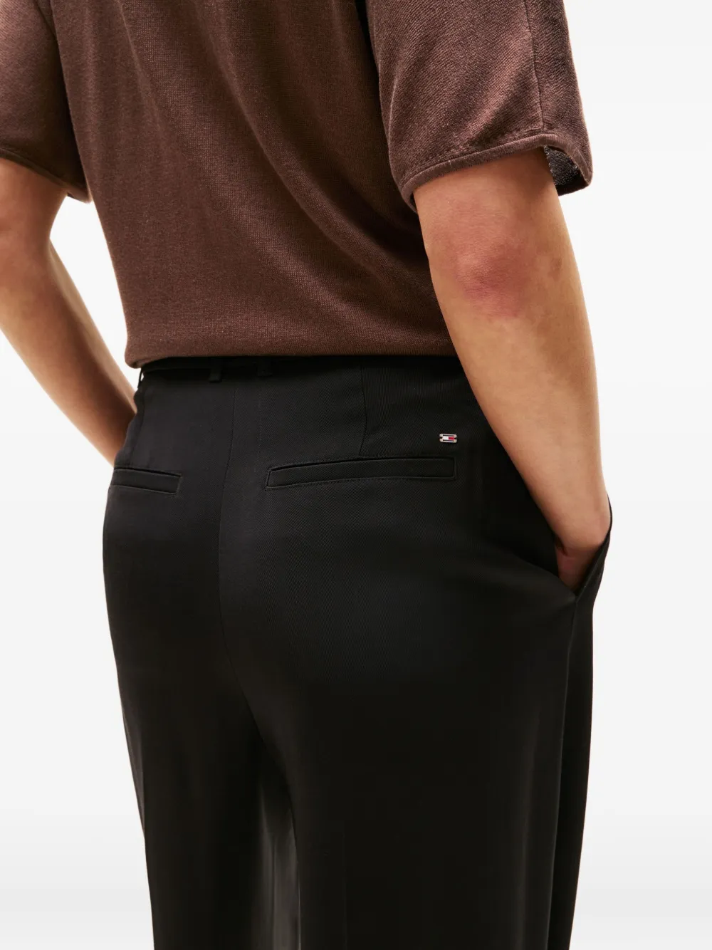 Tommy Hilfiger Pleated Pants In Black