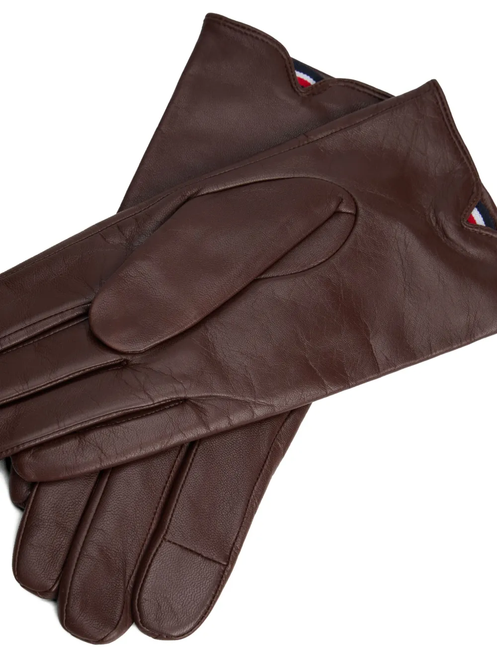 Tommy Hilfiger Chic logo leather gloves - Bruin