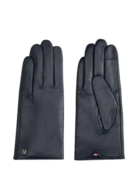 Tommy Hilfiger logo leather gloves