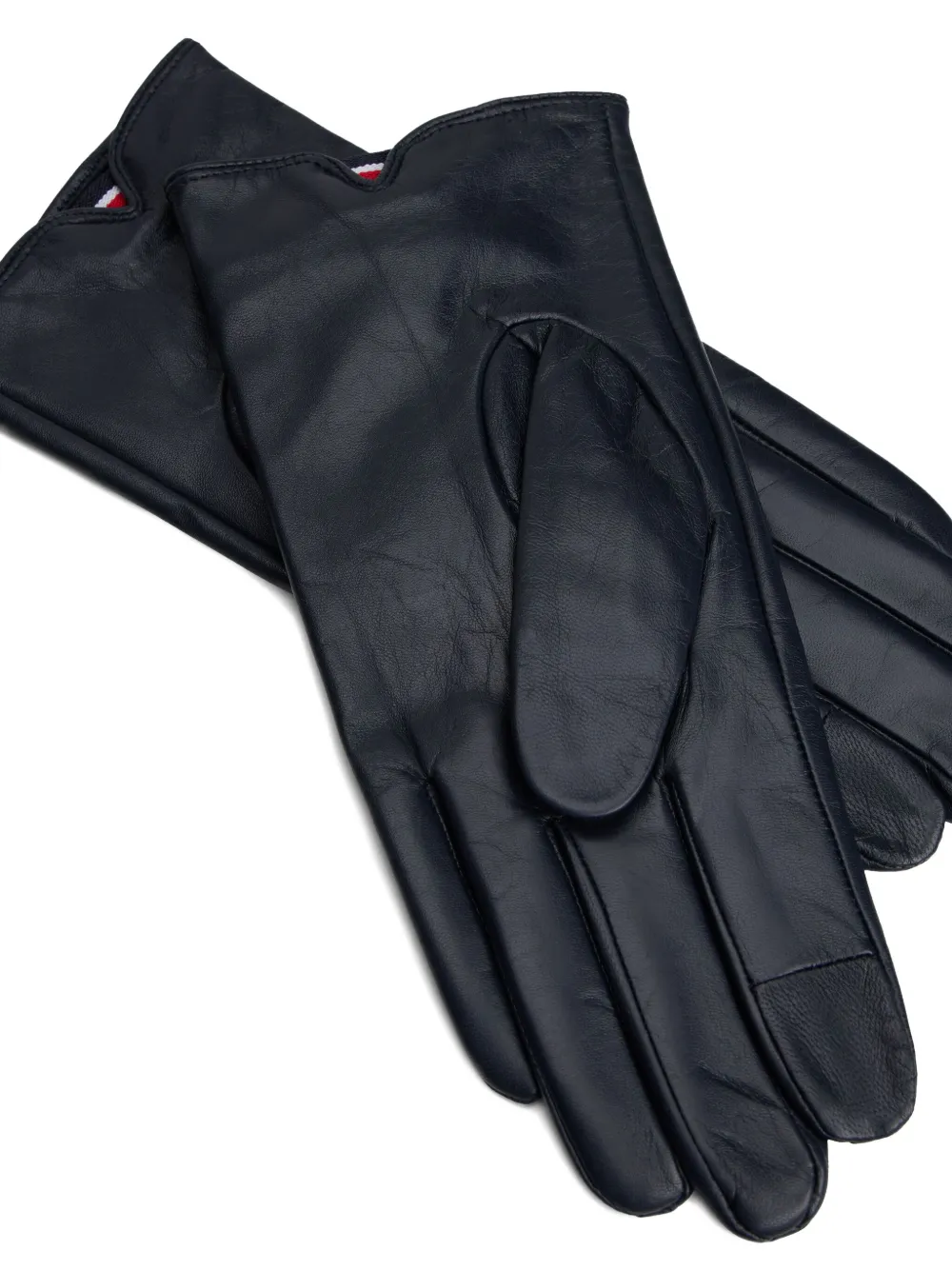 Tommy Hilfiger logo leather gloves - Blauw