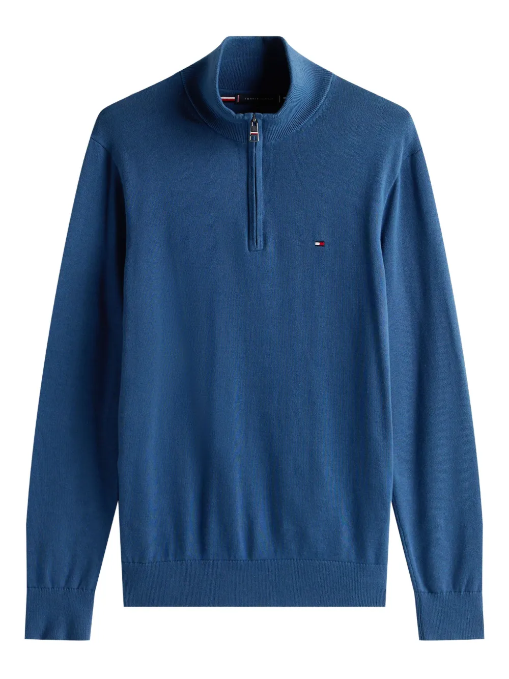 Tommy Hilfiger Zip-up High-neck Jumper In Blue