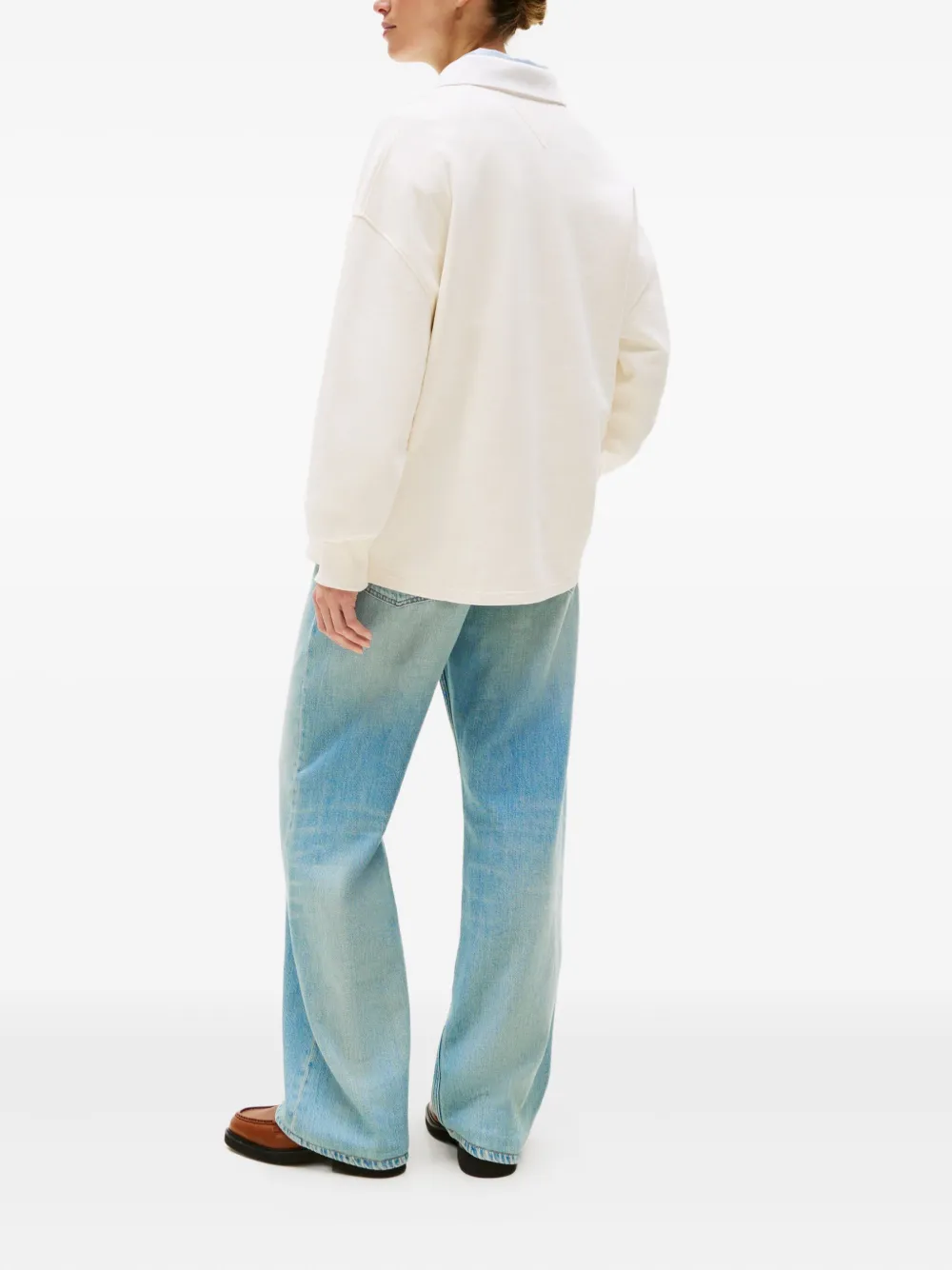 Tommy Hilfiger Collared Buttoned Polo Top In Multi