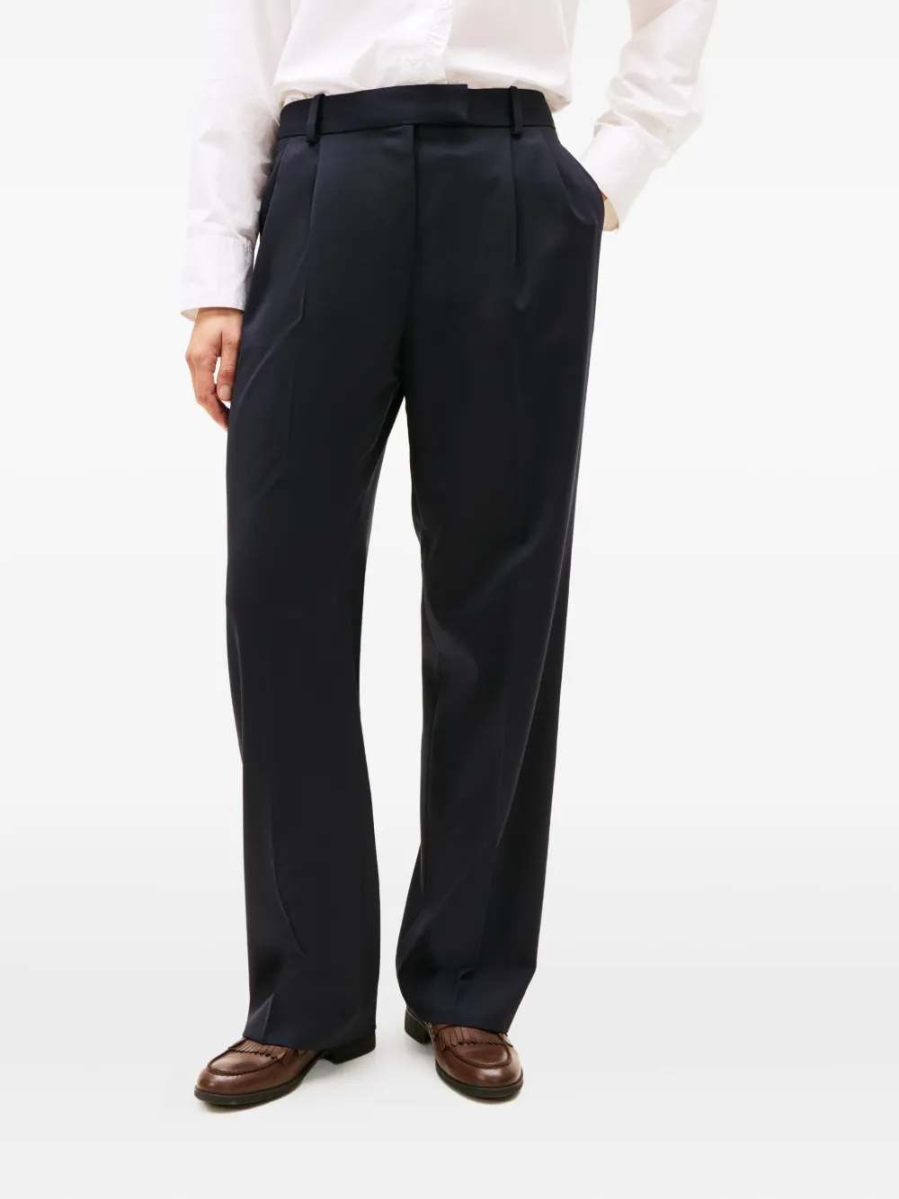 Tommy Hilfiger Pleated Trousers In Blue